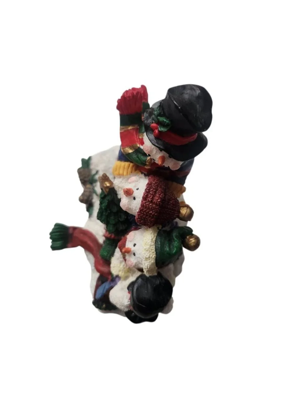 Vintage Snowman Christmas Stocking Holders Hangers Resin Felted Bottoms